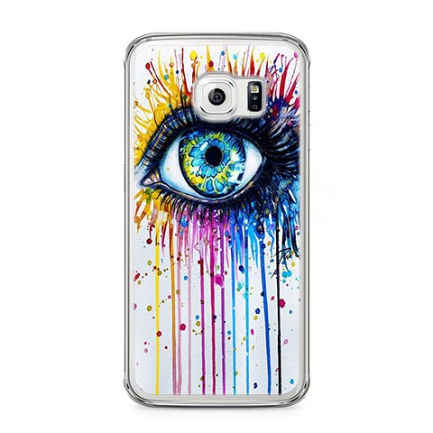 Etui na telefon Samsung Galaxy S6 - kolorowe oko watercolor.