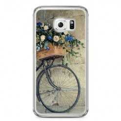 Etui na telefon Samsung Galaxy S6 - rower z kwiatami.