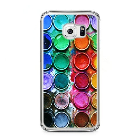 Etui na telefon Samsung Galaxy S6 - kolorowe farbki plakatowe.