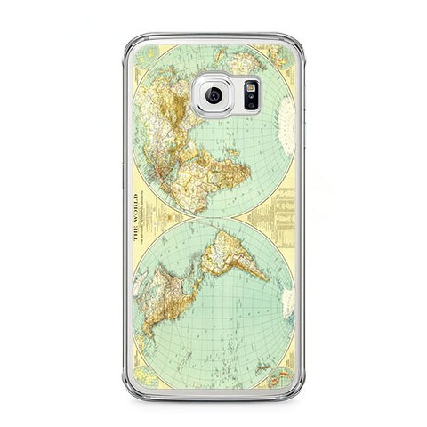 Etui na telefon Samsung Galaxy S6 - mapa świata.