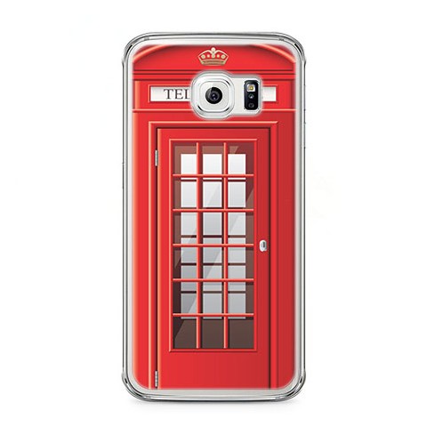 Etui na telefon Samsung Galaxy S6 - czerwona budka telefoniczna.