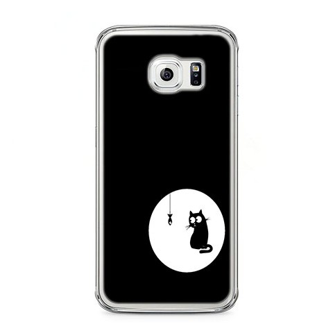 Etui na telefon Samsung Galaxy S6 - czarny kotek.