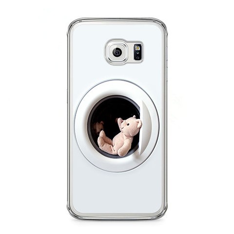 Etui na telefon Samsung Galaxy S6 Edge - mały miś w pralce.