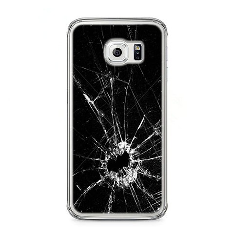 Etui na telefon Samsung Galaxy S6 Edge - czarna rozbita szyba.