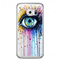 Etui na telefon Samsung Galaxy S6 Edge - kolorowe oko watercolor.