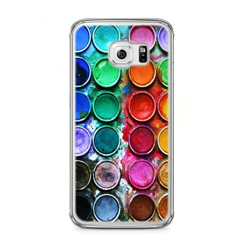Etui na telefon Samsung Galaxy S6 Edge - kolorowe farbki plakatowe.