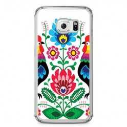 Etui na telefon Samsung Galaxy S6 Edge - łowickie wzory kwiaty.
