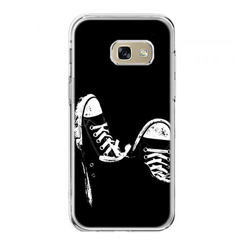 Etui na telefon Galaxy A5 2017 (A520) - czarno - białe trampki.