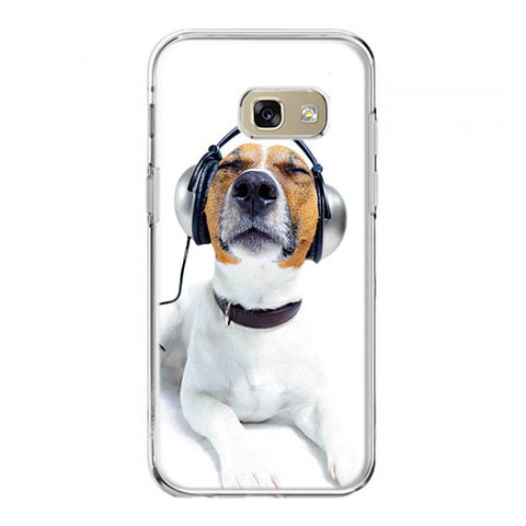 Etui na telefon Galaxy A5 2017 (A520) - pies słuchający muzyki.