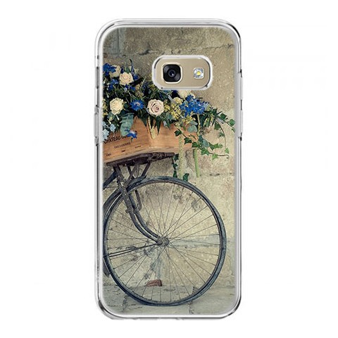 Etui na telefon Galaxy A5 2017 (A520) - rower z kwiatami.