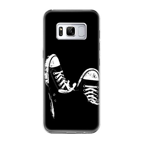 Etui na telefon Samsung Galaxy S8 - czarno - białe trampki.
