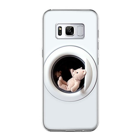 Etui na telefon Samsung Galaxy S8 - mały miś w pralce.