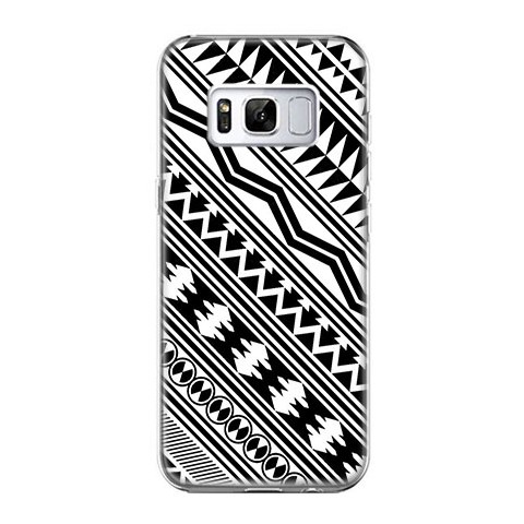 Etui na telefon Samsung Galaxy S8 - biały wzór Aztecki.