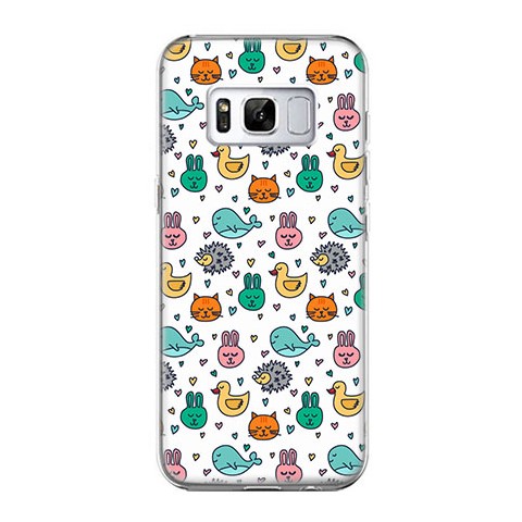 Etui na telefon Samsung Galaxy S8 - kolorowe zwierzaczki.