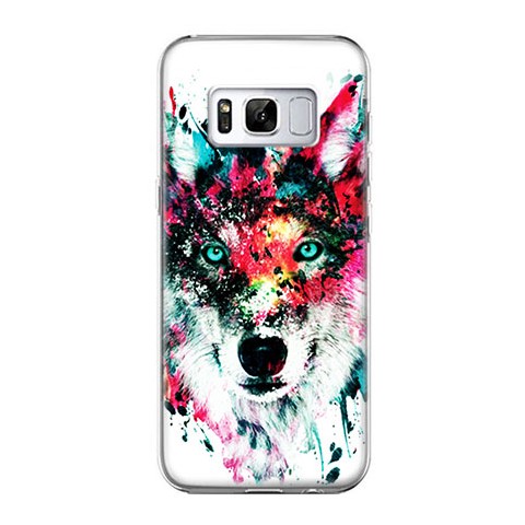 Etui na telefon Samsung Galaxy S8 - głowa wilka watercolor.