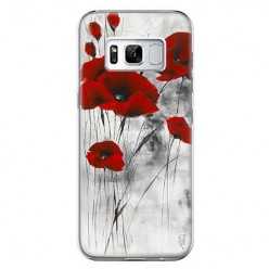 Etui na telefon Samsung Galaxy S8 - czerwone kwiaty maki.