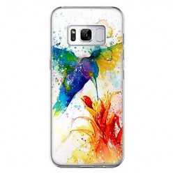 Etui na telefon Samsung Galaxy S8 - niebieski koliber watercolor.