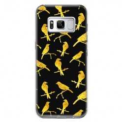 Etui na telefon Samsung Galaxy S8 - złote ptaszki.