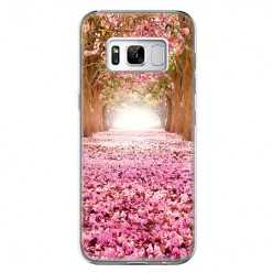 Etui na telefon Samsung Galaxy S8 - różowe liście w parku.