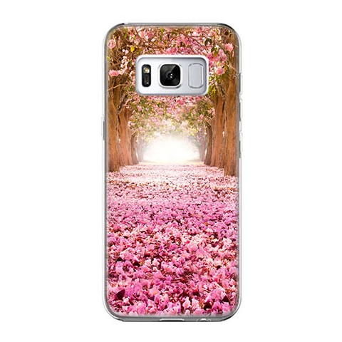 Etui na telefon Samsung Galaxy S8 - różowe liście w parku.