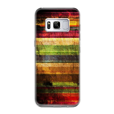 Etui na telefon Samsung Galaxy S8 - kolorowe ciemne pasy.