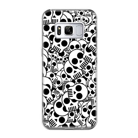 Etui na telefon Samsung Galaxy S8 - czarno - białe czaszki.