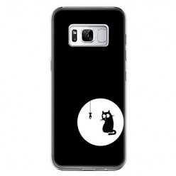 Etui na telefon Samsung Galaxy S8 - czarny kotek.