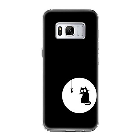 Etui na telefon Samsung Galaxy S8 - czarny kotek.