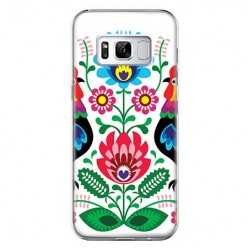 Etui na telefon Samsung Galaxy S8 - łowickie wzory kwiaty.