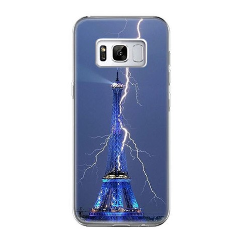 Etui na telefon Samsung Galaxy S8 - Wieża Eiffla z błyskawicą.