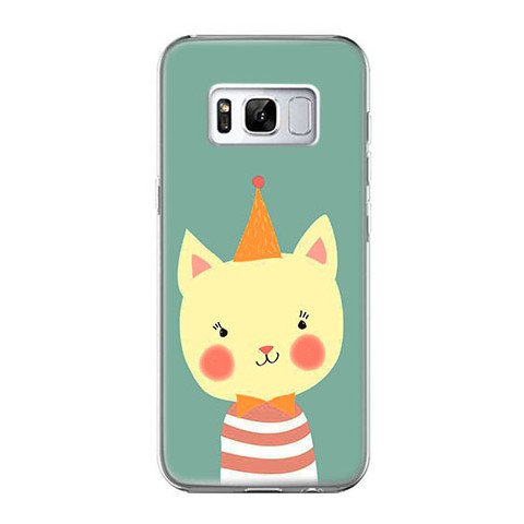 Etui na telefon Samsung Galaxy S8 Plus - kotek z czapeczką.
