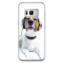Etui na telefon Samsung Galaxy S8 Plus - pies słuchający muzyki.