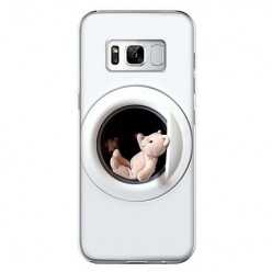 Etui na telefon Samsung Galaxy S8 Plus - mały miś w pralce.
