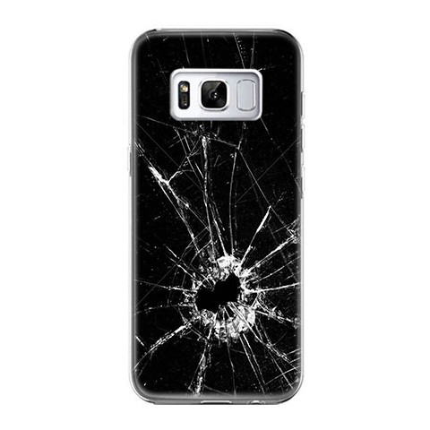 Etui na telefon Samsung Galaxy S8 Plus - czarna rozbita szyba.