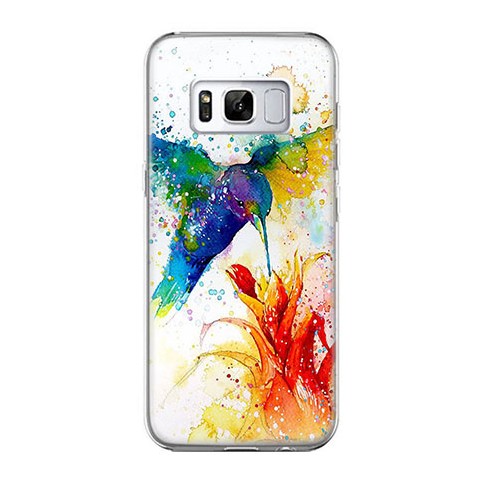 Etui na telefon Samsung Galaxy S8 Plus - niebieski koliber watercolor.