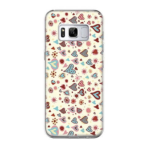 Etui na telefon Samsung Galaxy S8 Plus - kolorowe serduszka.