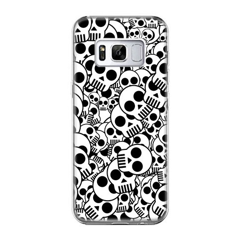 Etui na telefon Samsung Galaxy S8 Plus - czarno - białe czaszki.