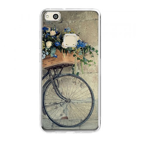 Etui na telefon Huawei P10 Lite - rower z kwiatami.