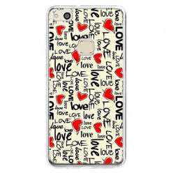 Etui na telefon Huawei P10 Lite - czerwone serduszka Love.