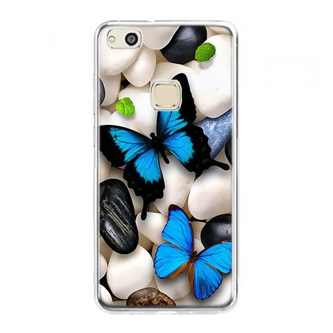 Etui na telefon Huawei P10 Lite - niebieskie motyle.