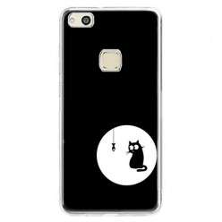 Etui na telefon Huawei P10 Lite - czarny kotek.
