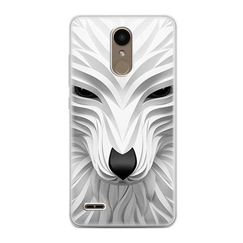 Etui na telefon LG K10 2017 - biały wilk 3d.