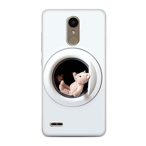 Etui na telefon LG K10 2017 - mały miś w pralce.