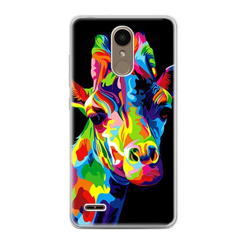 Etui na telefon LG K10 2017 - kolorowa żyrafa.