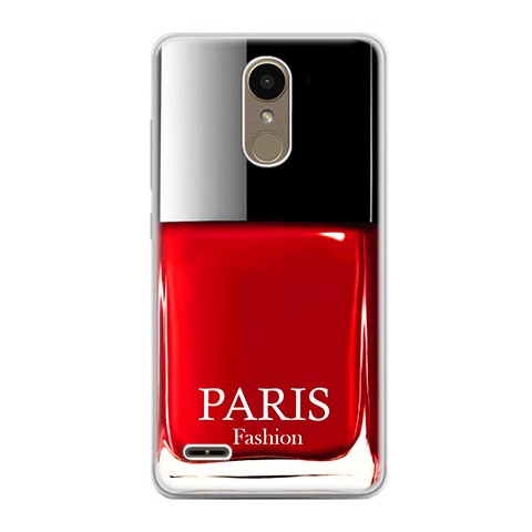 Etui na telefon LG K10 2017 - czerwony lakier do paznokci.