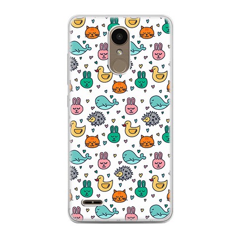 Etui na telefon LG K10 2017 - kolorowe zwierzaczki.