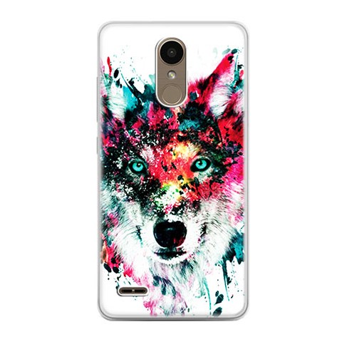 Etui na telefon LG K10 2017 - głowa wilka watercolor.