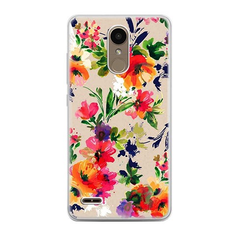 Etui na telefon LG K10 2017 - kolorowe kwiaty.