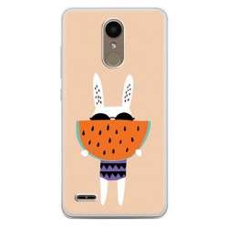 Etui na telefon LG K10 2017 - królik z arbuzem.