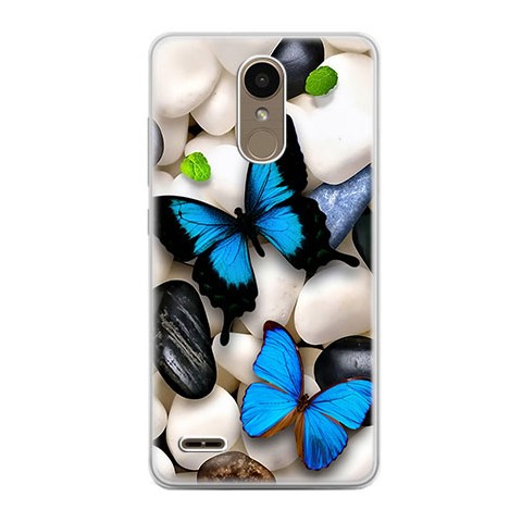 Etui na telefon LG K10 2017 - niebieskie motyle.